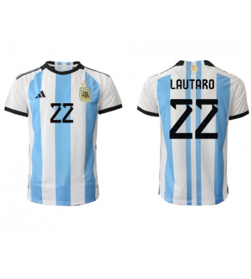 Argentyna Lautaro Martinez #22 Koszulka Podstawowych MŚ 2022 Krótki Rękaw